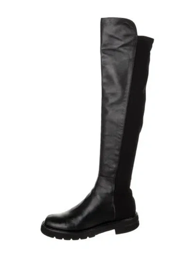Pre-owned Stuart Weitzman Leather Boots In Black