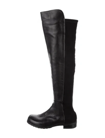 Pre-owned Stuart Weitzman Leather Boots In Black