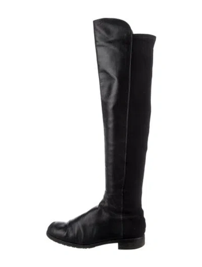 Pre-owned Stuart Weitzman Leather Boots In Black