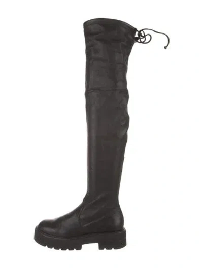 Pre-owned Stuart Weitzman Leather Boots In Black