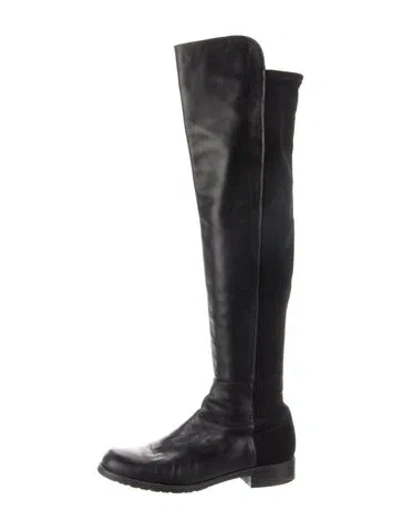 Pre-owned Stuart Weitzman Leather Boots In Black