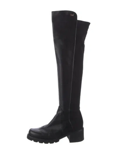Pre-owned Stuart Weitzman Leather Boots In Black