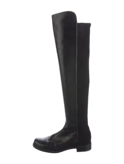 Pre-owned Stuart Weitzman Leather Boots In Black