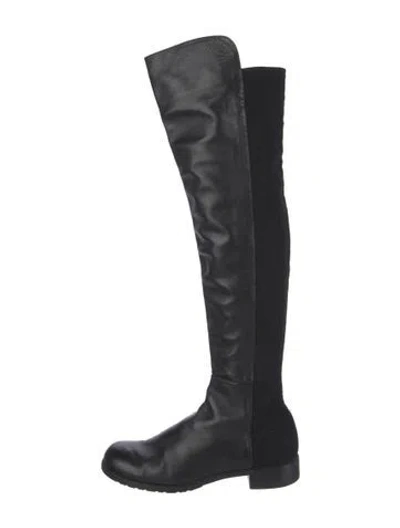 Pre-owned Stuart Weitzman Leather Boots In Black