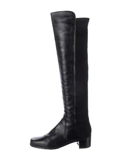 Pre-owned Stuart Weitzman Leather Boots In Black