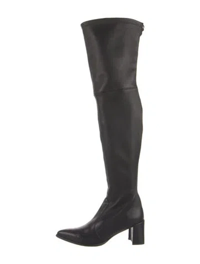 Pre-owned Stuart Weitzman Leather Boots In Black
