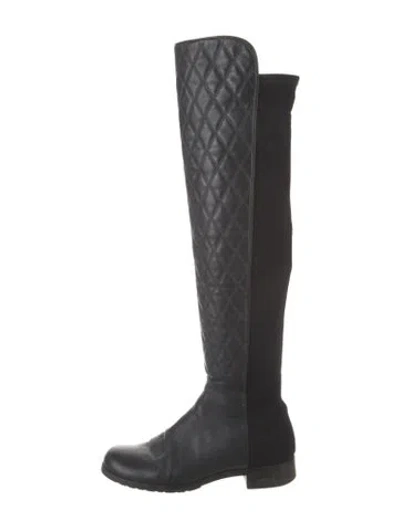 Pre-owned Stuart Weitzman Leather Boots In Black
