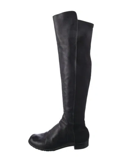 Pre-owned Stuart Weitzman Leather Boots In Black