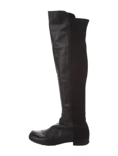 Pre-owned Stuart Weitzman Leather Boots In Black