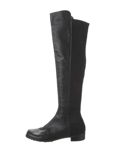 Pre-owned Stuart Weitzman Leather Boots In Black