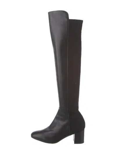 Pre-owned Stuart Weitzman Leather Boots In Black
