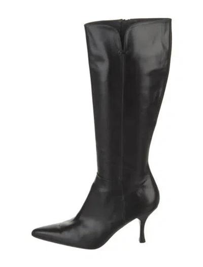 Pre-owned Stuart Weitzman Leather Boots In Black