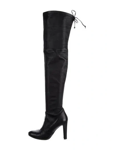 Pre-owned Stuart Weitzman Leather Boots In Black