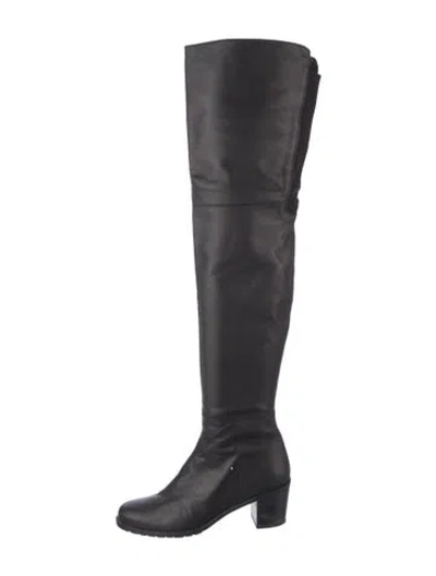 Pre-owned Stuart Weitzman Leather Boots In Black