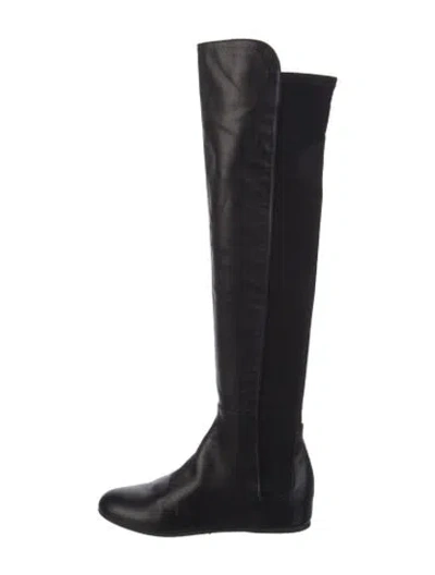 Pre-owned Stuart Weitzman Leather Boots In Black