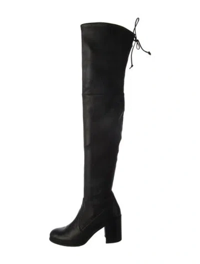 Pre-owned Stuart Weitzman Leather Boots In Black