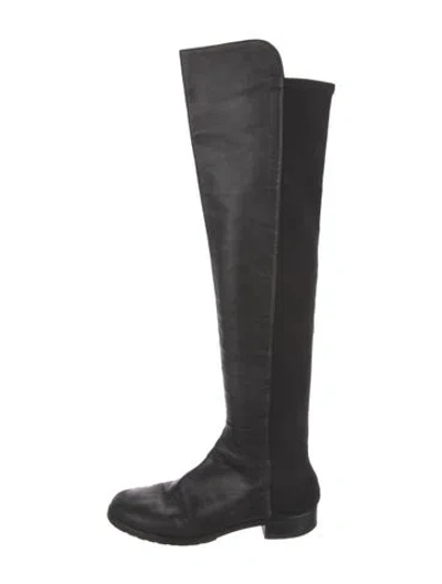 Pre-owned Stuart Weitzman Leather Boots In Black