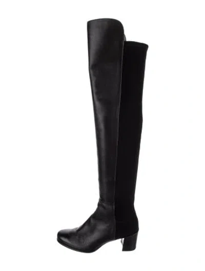 Pre-owned Stuart Weitzman Leather Boots In Black