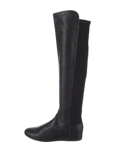 Pre-owned Stuart Weitzman Leather Boots In Black