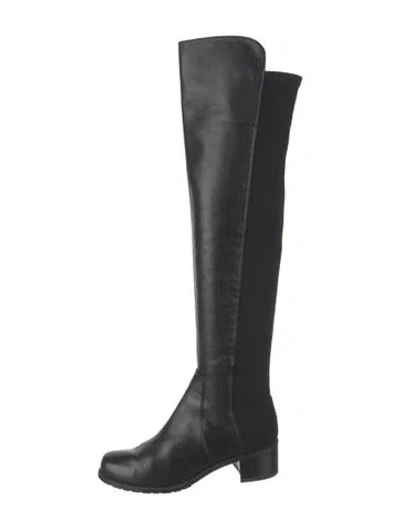 Pre-owned Stuart Weitzman Leather Boots In Black
