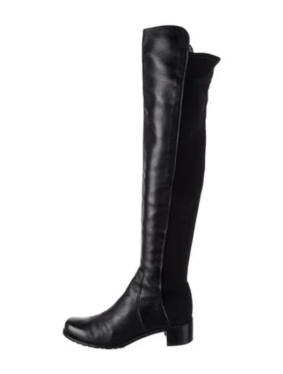 Pre-owned Stuart Weitzman Leather Boots In Black