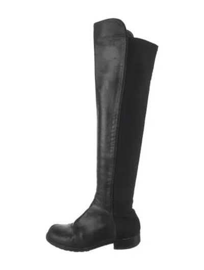 Pre-owned Stuart Weitzman Leather Boots In Black