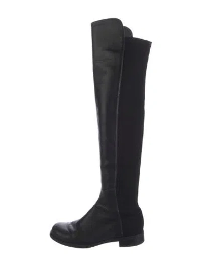 Pre-owned Stuart Weitzman Leather Boots In Black