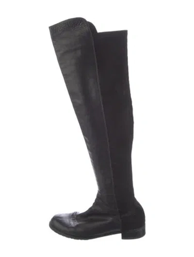 Pre-owned Stuart Weitzman Leather Boots In Black