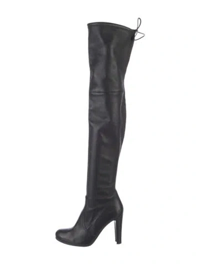 Pre-owned Stuart Weitzman Leather Boots In Black