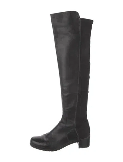 Pre-owned Stuart Weitzman Leather Boots In Black