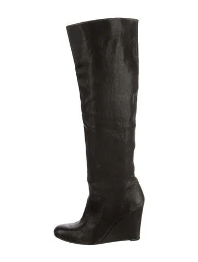 Pre-owned Stuart Weitzman Leather Boots In Black
