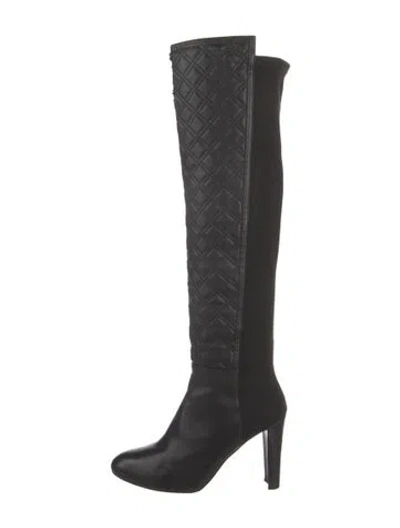 Pre-owned Stuart Weitzman Leather Boots In Black