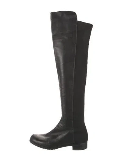 Pre-owned Stuart Weitzman Leather Boots In Black