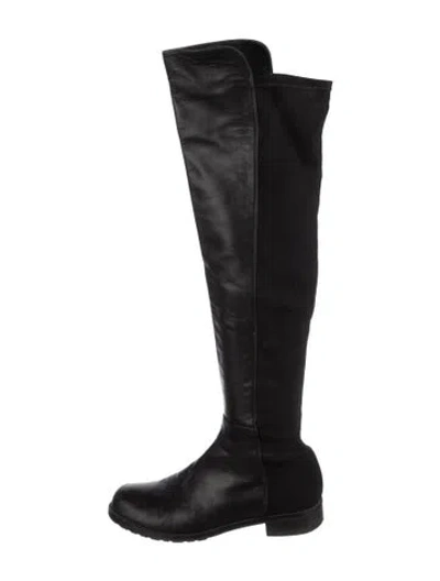 Pre-owned Stuart Weitzman Leather Boots In Black