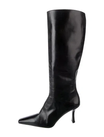 Pre-owned Stuart Weitzman Leather Boots In Black