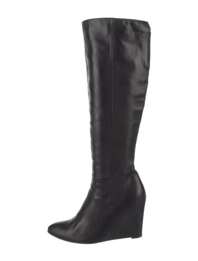 Pre-owned Stuart Weitzman Leather Boots In Black