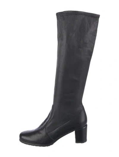 Pre-owned Stuart Weitzman Leather Boots In Black