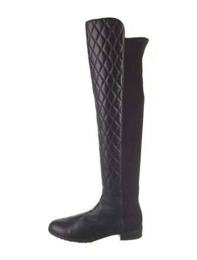 Pre-owned Stuart Weitzman Leather Boots In Black
