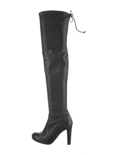 Pre-owned Stuart Weitzman Leather Boots In Black