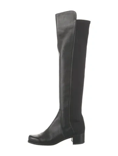 Pre-owned Stuart Weitzman Leather Boots In Black