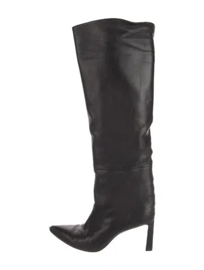 Pre-owned Stuart Weitzman Leather Boots In Black