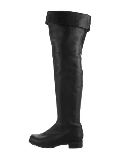 Pre-owned Stuart Weitzman Leather Boots In Black