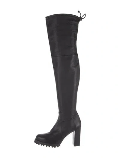 Pre-owned Stuart Weitzman Leather Boots In Black