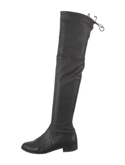 Pre-owned Stuart Weitzman Leather Boots In Black