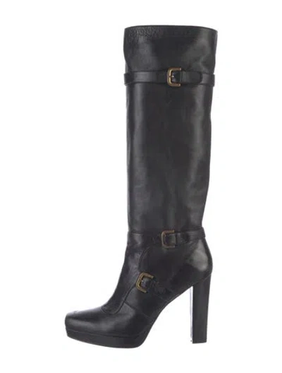 Pre-owned Stuart Weitzman Leather Boots In Black
