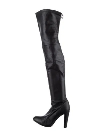 Pre-owned Stuart Weitzman Leather Boots In Black
