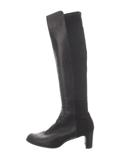 Pre-owned Stuart Weitzman Leather Boots In Black