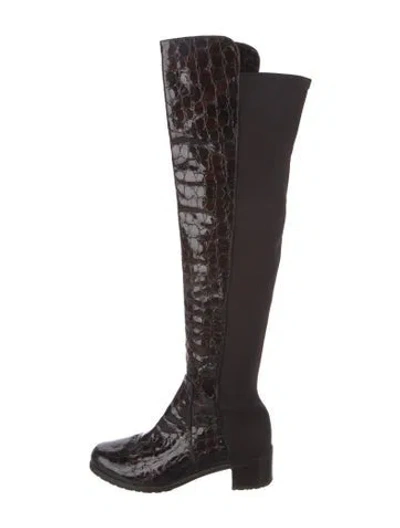 Pre-owned Stuart Weitzman Leather Boots In Brown
