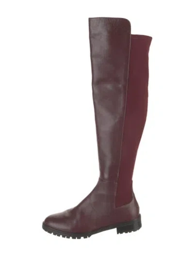 Pre-owned Stuart Weitzman Leather Boots In Burgundy