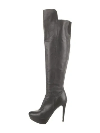 Pre-owned Stuart Weitzman Leather Boots In Gray